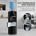 [4-In-1 Water Dispenser] GUNJI 4-In-1 Water Dispenser with Ice Maker, Compatible with 3 Or 5 Gallon Bottles, Hot, Cold, Room Temperature with Fast Ice Making, Child Lock, for Home And Office, Black