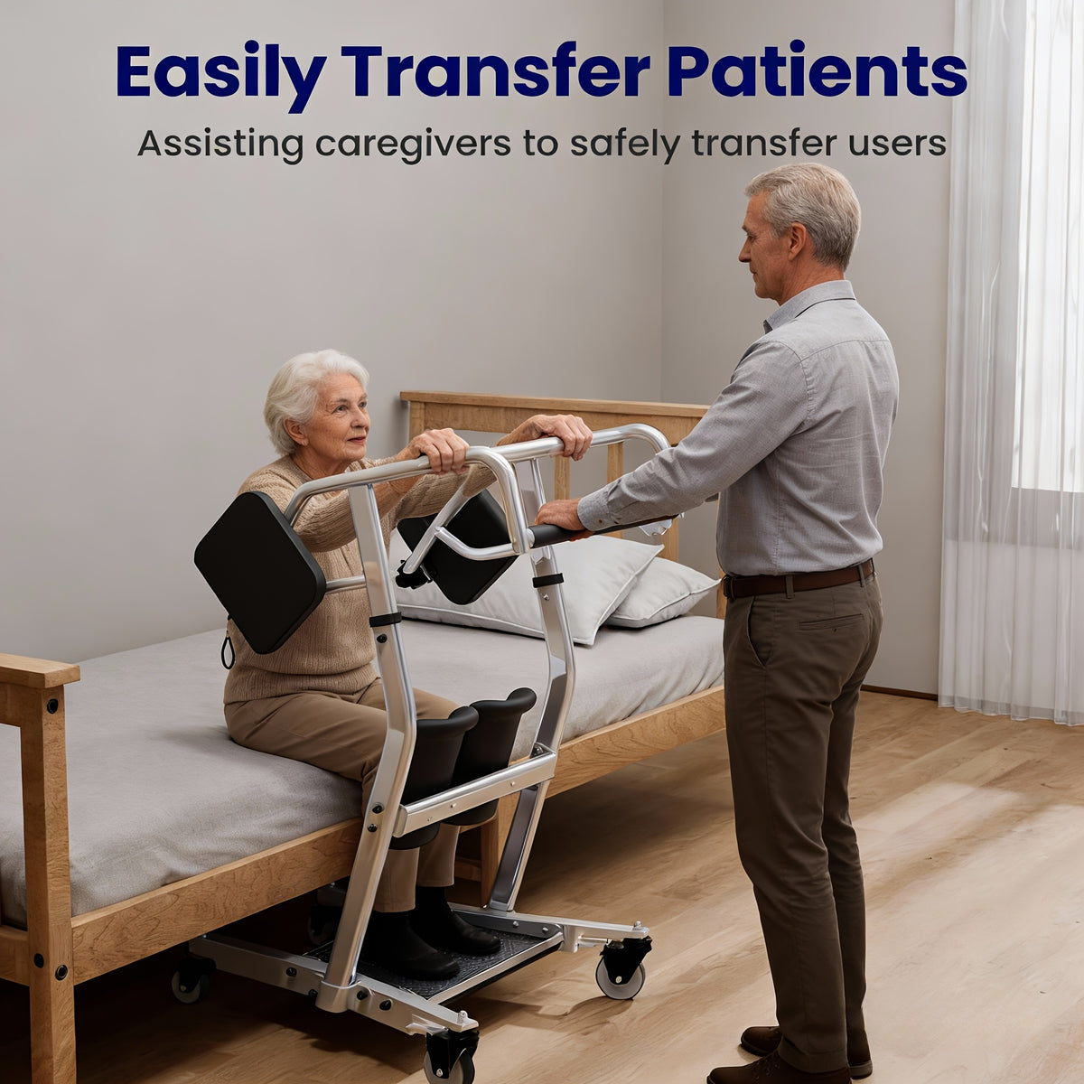 Sit to Stand Lift, Stand Assist Lift for Elderly, Patient Transport Unit, Stand Lift Assistance for Muscle Building & Fall Prevention, Standing Transfer Device for Home Care Use