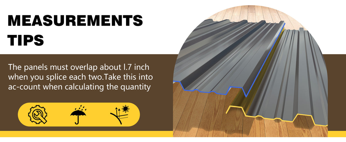 [Waterproof Metal Siding] 72.85''X18.9''/61.02''X18.9'' Corrugated Galvanized Metal Roofing Panels And 1 Pair Of Gloves, Waterproof Metal Siding Panels For Outdoor House, Storage, Chicken Coop, Garage, And Shed, 20pcs/15pcs/10pcs