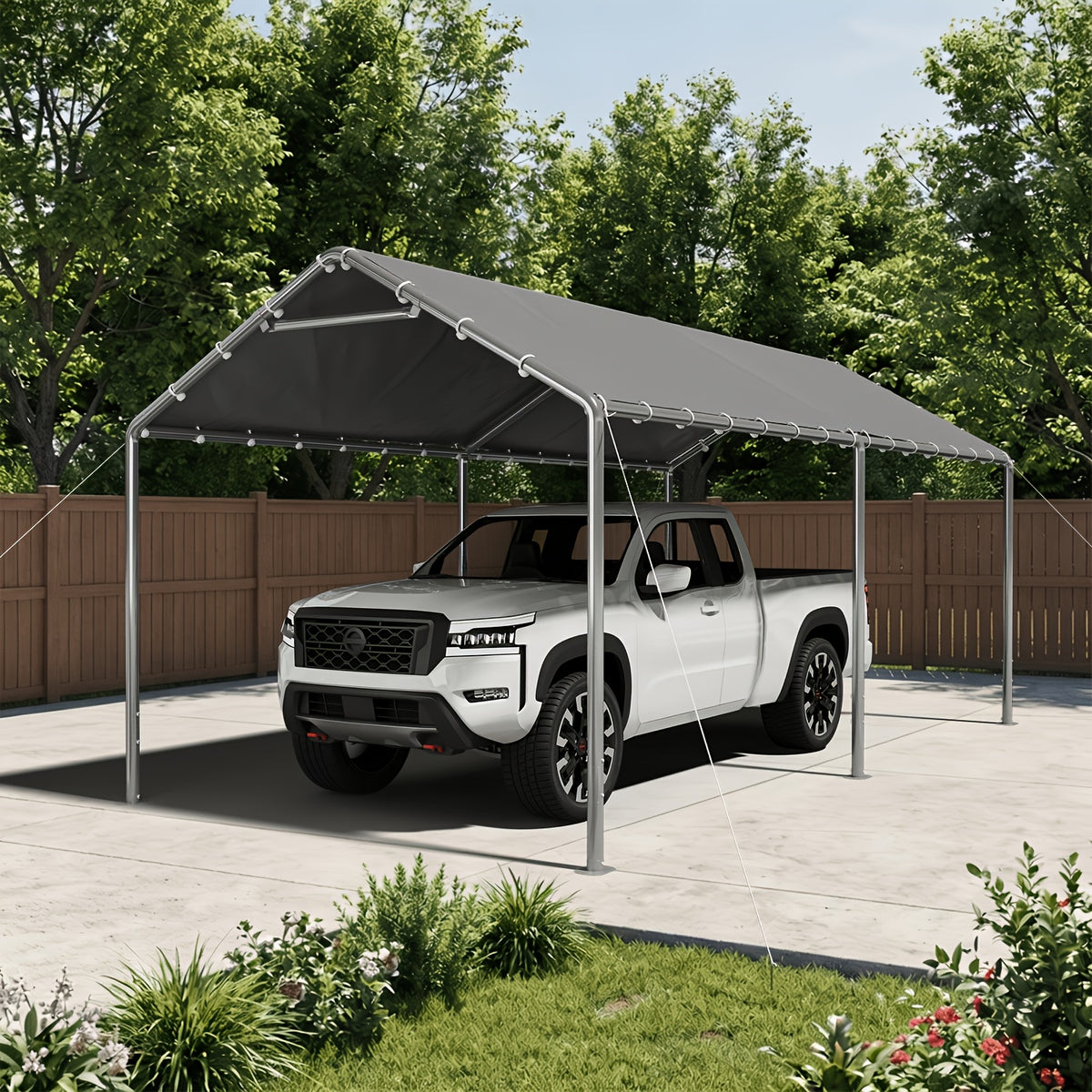 [UV Protection] UMORLYRAE 10'X20'/10'X15' Heavy Duty Carport, Outdoor Party Tent with Galvanized Steel Frame And Car Canopy, Includes Anchor Kit And 3 Reinforced Steel Cables for Maximum Wind Resistance, UV Protection, Ideal for Vehicle, Event, Or RV Shel