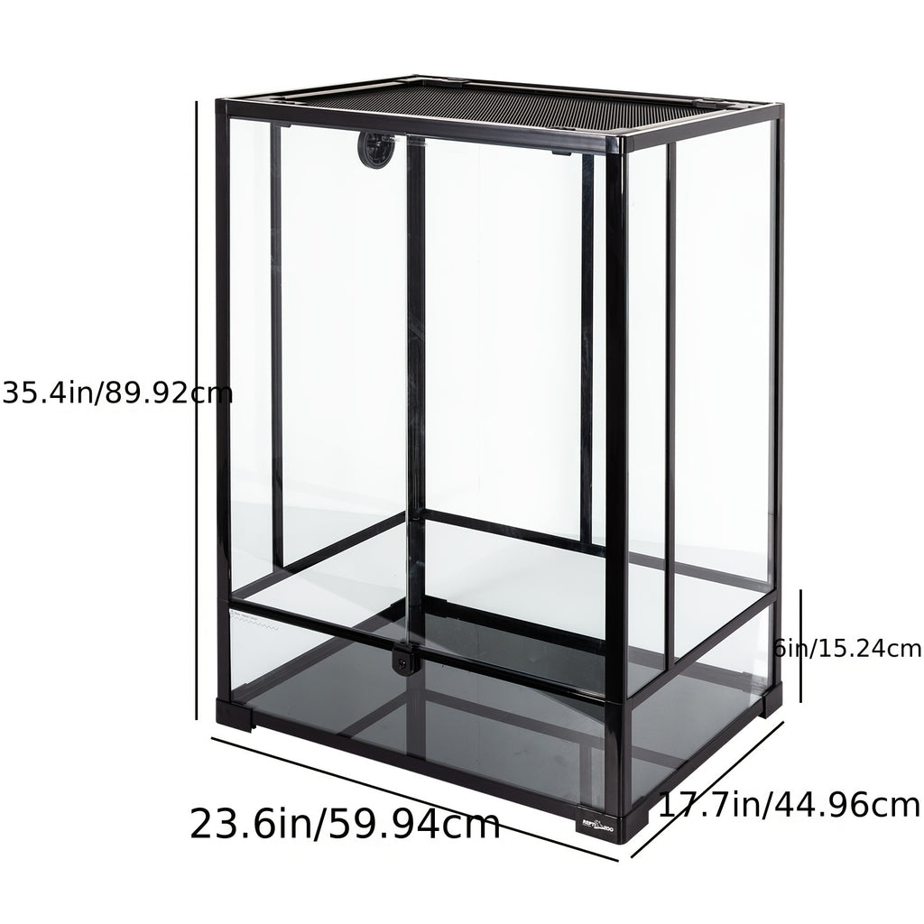REPTILZOO 2 In 1 64 Gallon High Fresh Tempered Glass Reptile Terrarium 24 X 18 X36Inches