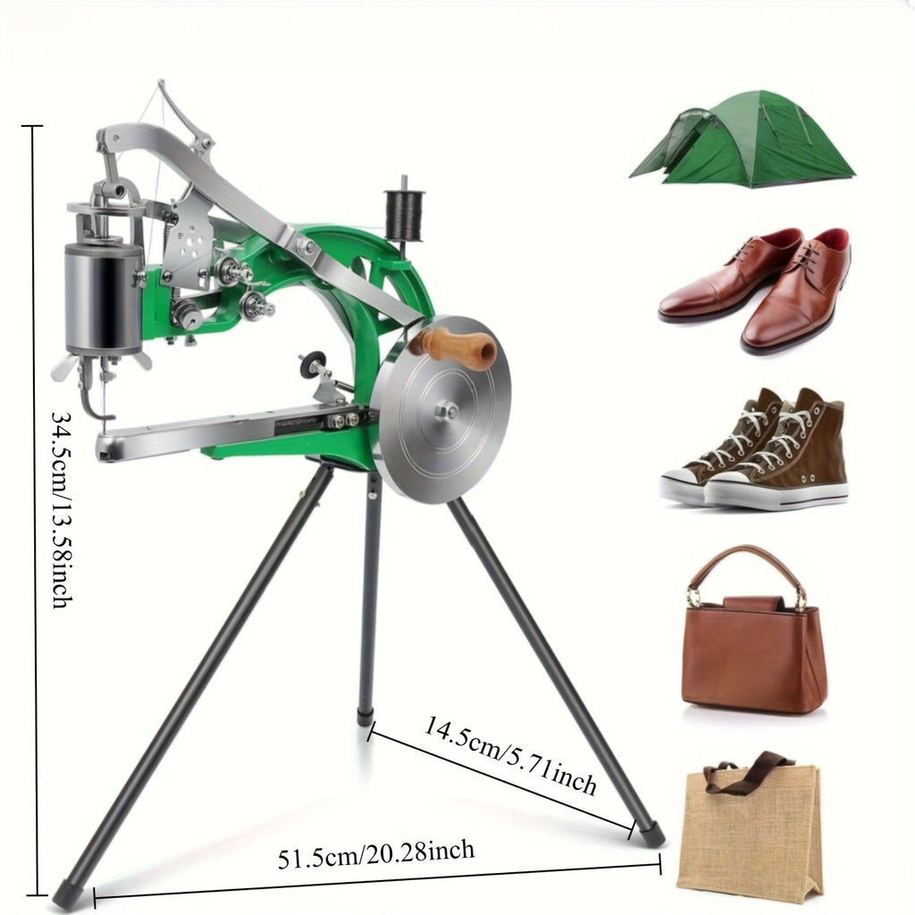 Manual Faux Leather Sewing Machine with 360° Rotating Foot - Heavy-Duty Portable Sewer Suitable for Leather, Shoe & DIY Projects, Compact Manual Operation, Easy Assembly, Durable Aluminum Alloy (for home, Clothing Factories)