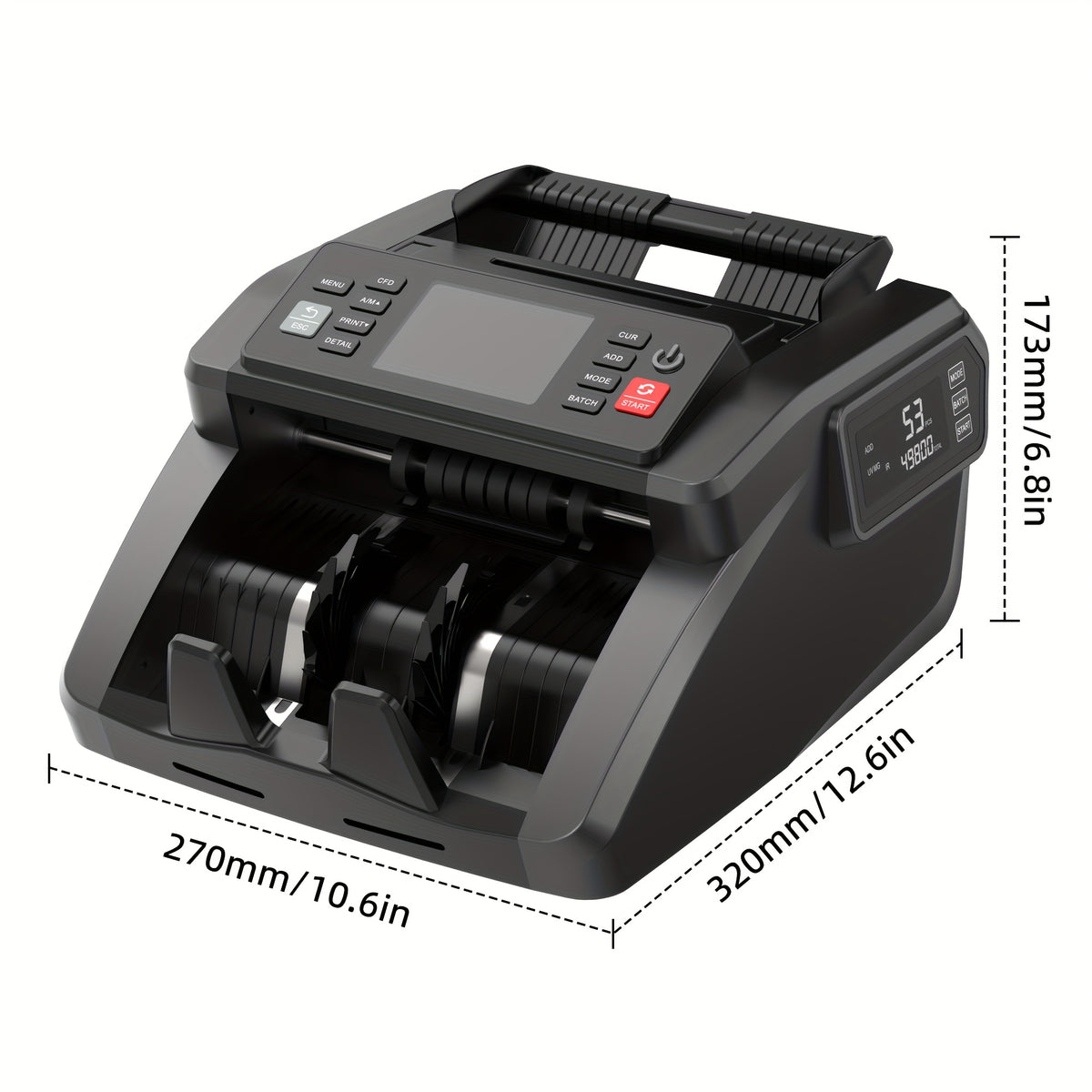 [Black Friday] Mixed Denomination Money Counter Machine, Value Counting, N70 Bill Counter With UV/MG/IR/MT Counterfeit Detection, 3.5" TFT Display Cash Counting Machine, Office Supplies, Black Friday