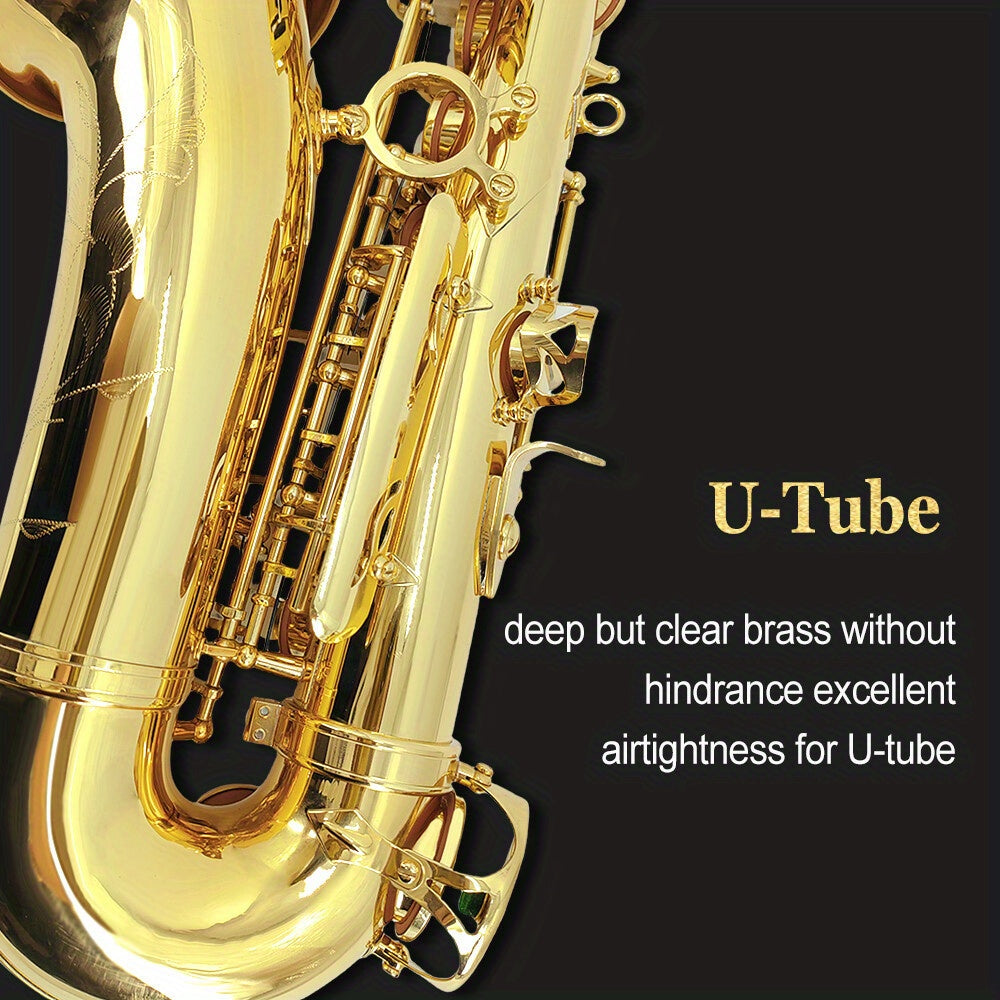 YoungMonic Eb Alto Saxophone for Beginners Adult, Saxophone Student, E Flat Alto Sax Full Kit with Reeds, Pads, Hard Carrying Case, Cleaning Cloth & Rod