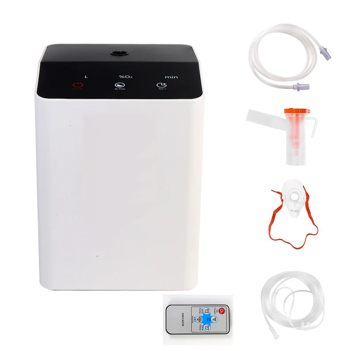 Oxygen Generator, Portable Oxygen Concentrator for Home/Travel, 1-7L Adjustable Portable Oxygen Machine 93% with Accessoires,Low Noise for Emergency