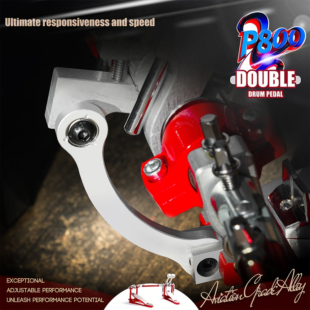 PD Direct-Drive Double Bass Pedal Dual Chain, Adjustable Metal Footboard, Smooth & Responsive with Metal Frame for Acoustic & Electronic Drums, Holiday Gift