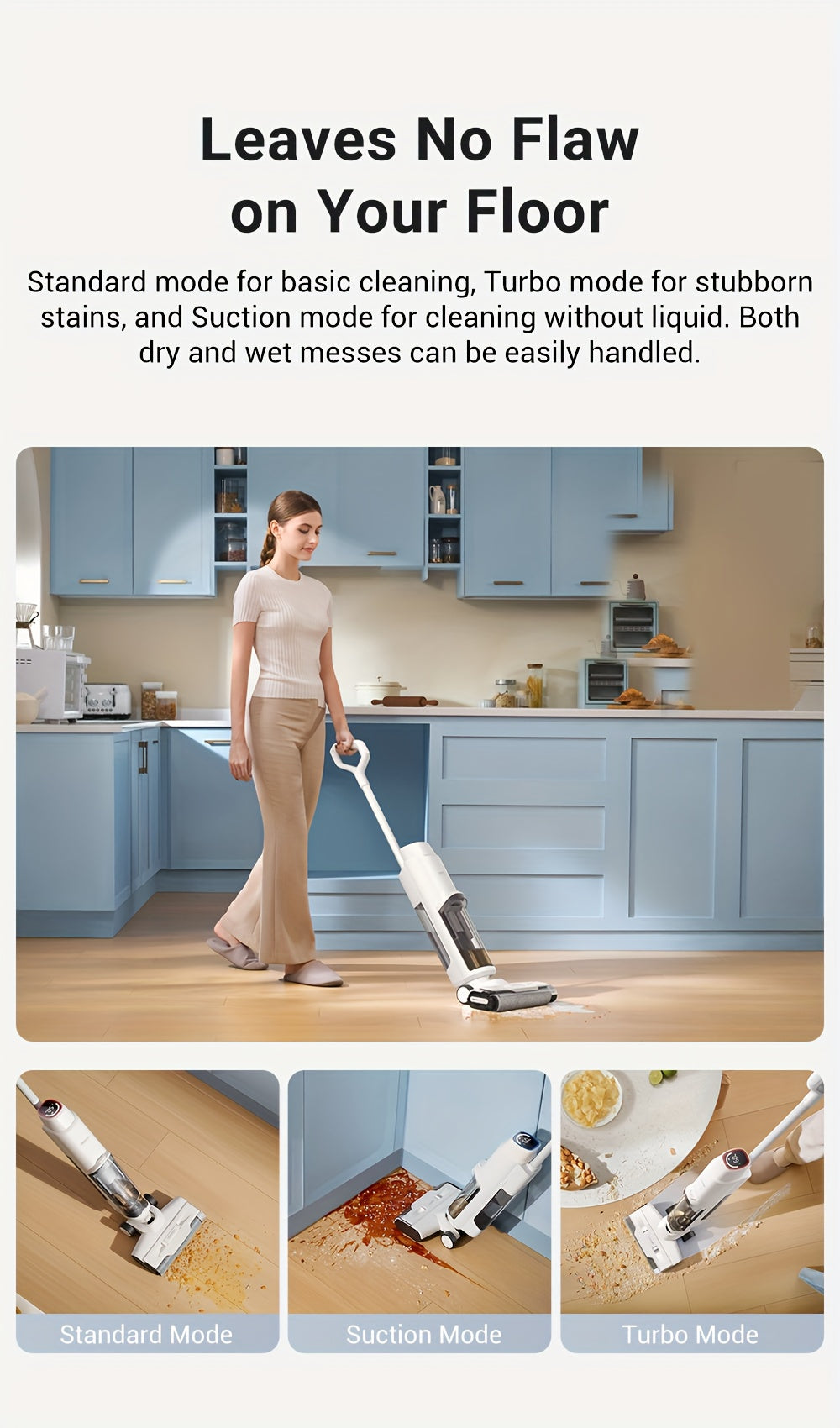 Wet Dry Vacuum Cleaner DREAME K10 Plus for Home Messes, 6.5KPa Suction and Flexible Cord or Battery Operation