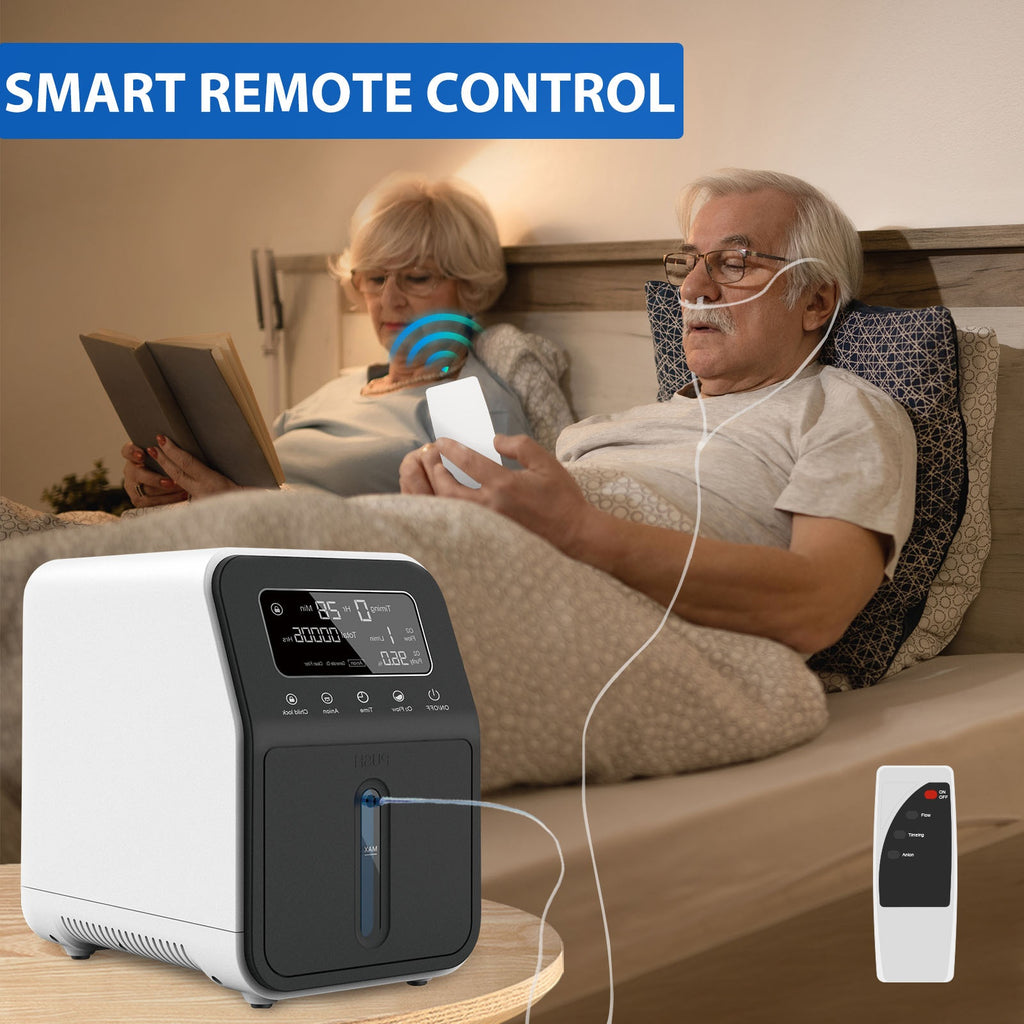 Portable Oxygen Generator, 0.26-2.38gal Adjustable Low Noise Oxygen Concentrator Machine