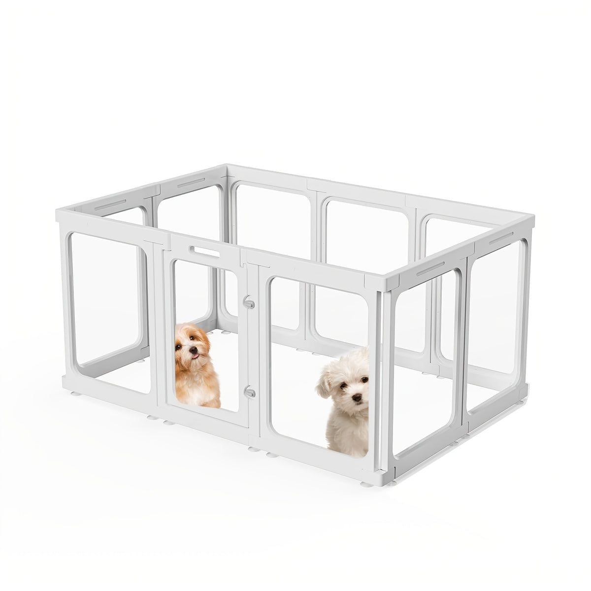 [Acrylic Pet Playpen] Clear Acrylic Dog Playpen With Door, For Puppy Cat Rabbit Transparent Pet Pen, Indoor Dog Playpen, Dog Fence, Easy Assembly And Cleaning Dog Pen For Small To Medium Dogs