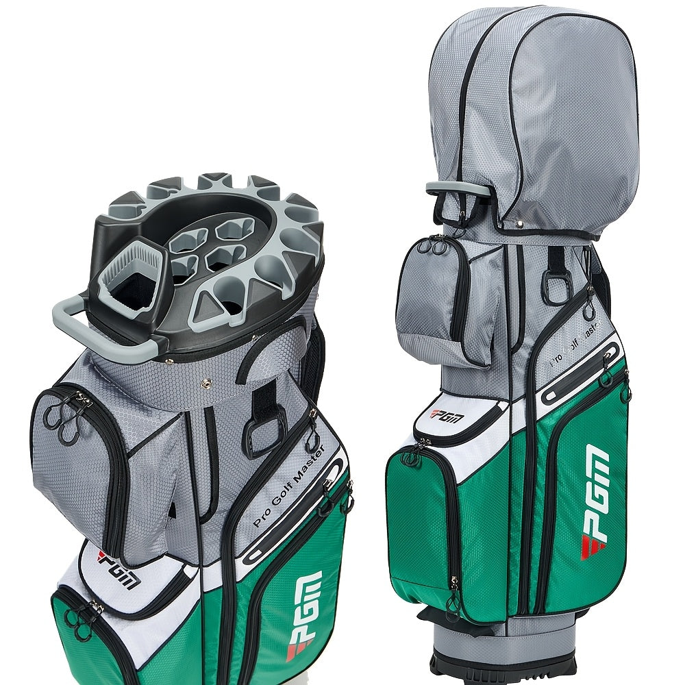 PGM Black Golf Cart Bag, 14 Way Silent Top Divider Premium Golf Bag with Ergonomic Handles & Rain Crove