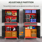 SISESOL Metal Garage Storage Cabinet With Locking Doors And Adjustable Shelves, Rolling Tool Storage Cabinet With 4 Wheels And 1 Drawer - 73" Steel Locking Cabinet For Garage, Warehouse
