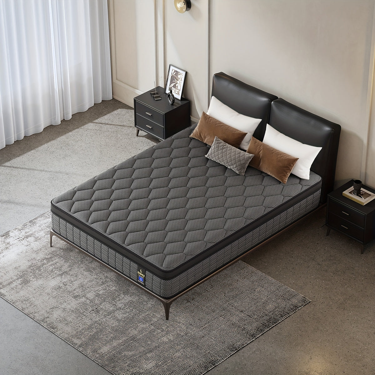12-Inch/14-Inch Queen Size Mattress, Deep Sleep Memory Foam Hybrid Euro Top Mattress - 7-Zone Design - Ideal Lumbar Support for Ultimate Comfort - Available in Twin, Full, Queen, And King Sizes