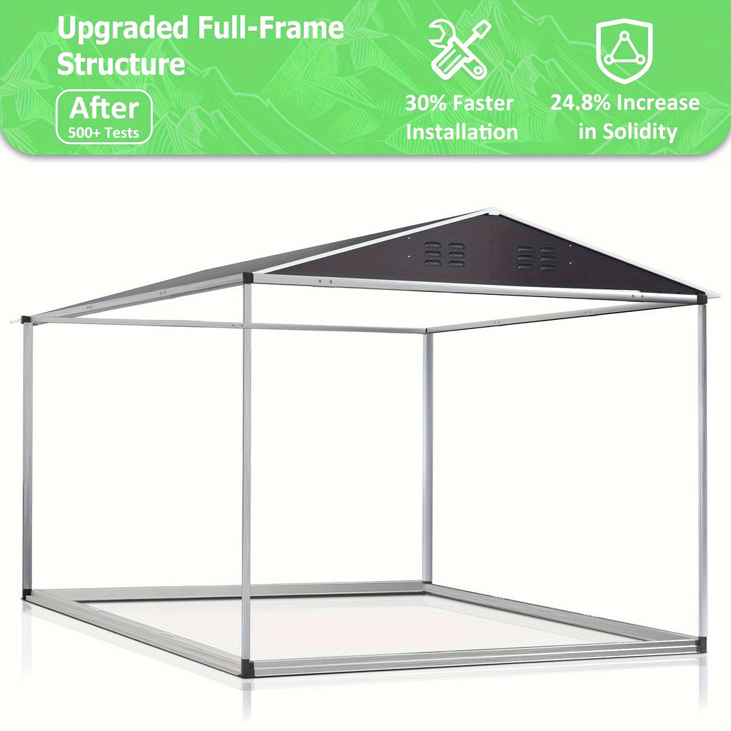 8x8/10x10 FT Outdoor Storage Shed, Garden Shed With Updated Frame Structure And Lockable Doors, Metal Tool Sheds For Backyard Garden Patio Lawn, Grey