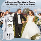 FiayaCom Video Guestbook Retro Phone, Audio Wedding Phone, with A Messaging Feature, Record Preserve Your Special Occasions, for Wedding, Bridal Shower, Baby Shower, Birthday, Graduations, Anniversary