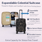 4-Piece Softside Spinner Luggage Set (20+24+28+32 inch) Lightweight Travel Suitcases with 360° Wheels, Telescopic Handle, Multi Pocket Design