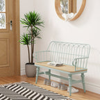 Entryway Bench, Spindle Back Wooden Dinning Bench, Farmhouse Foyer Bench for Entryway, Living Room, Dinning Room, Mudroom, HLR
