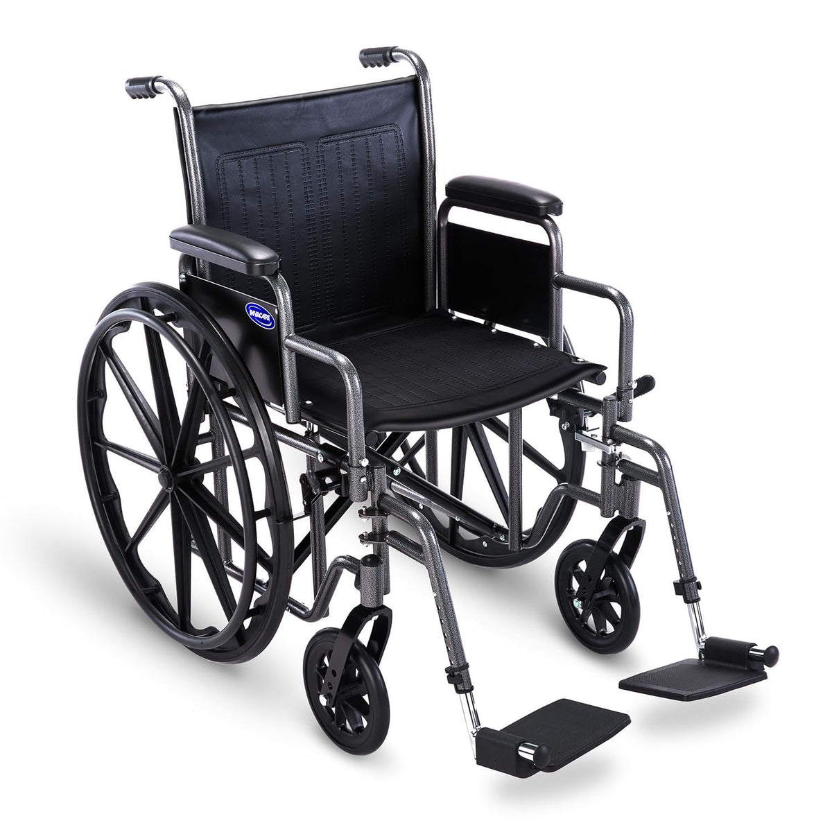 Invacare Essentials EX1 Folding Manual Wheelchair w/ Swing‑away Footrests & Desk‑Length Arms