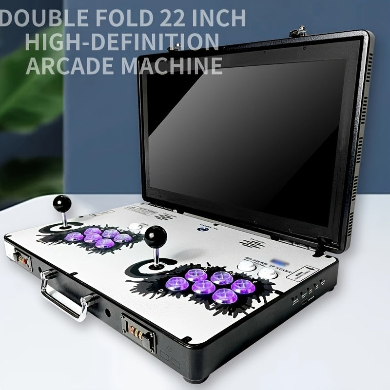 Arcade Game Console 22 Inch Creative Easter Arcades Ful Ize Stand-Up Folding Easter Arade Machines 4 Player Multiple Languages 22" LED Screen 2 Sanwa Oysticks 2Joystick Gamepad