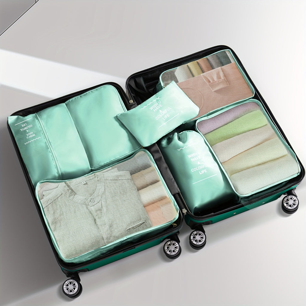11pcs Luggage Set (4suitcases+7storage Bags) Large Capacity Luggage with Telescopic Handle Thick ABS Durable Hardshell with Dual 360°Swivel Wheels (20+24+28+32) Inch Suitcases