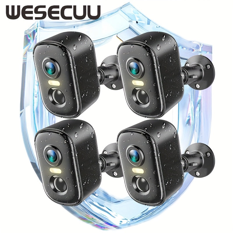 WESECUU Solar Camera Security Cameras Wireless Outdoor Indoor for Home Security Camera, Smart Phone App Surveillance Camera System Outside, Pet Camera Cat Dog with Audio And Video, Nanny Cam for Bedroom