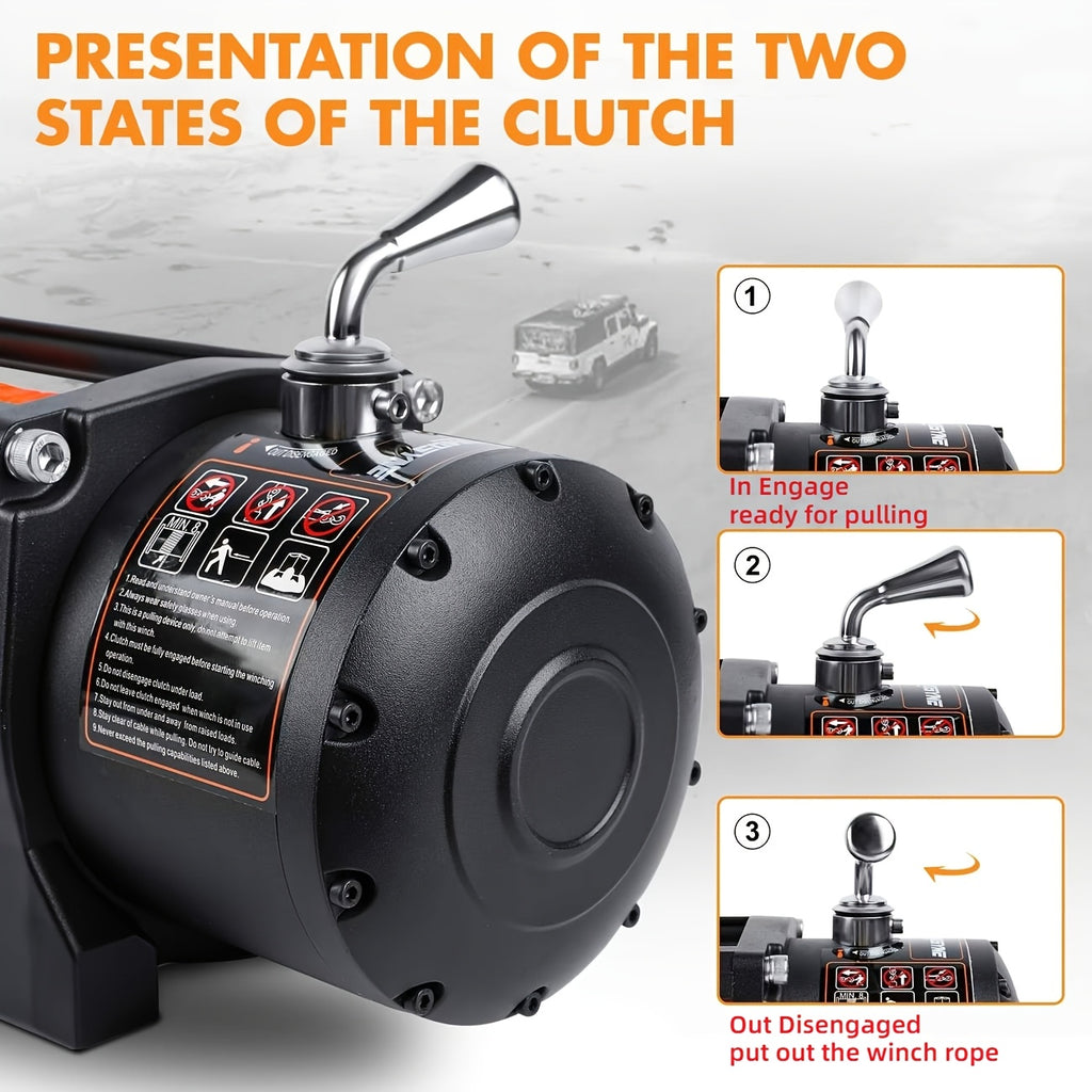 Electric Winch 3500Lb/4500Lb/12000Lb/13500Lb - Electric Truck Winch 12V with Red Synthetic Rope - Fairlead Wired Handle & Infrared Remote - Winch for Jeeps Road SUV Boat Towing Trailer 4WD 4X4 ATV UTV - ATV Winch Kit