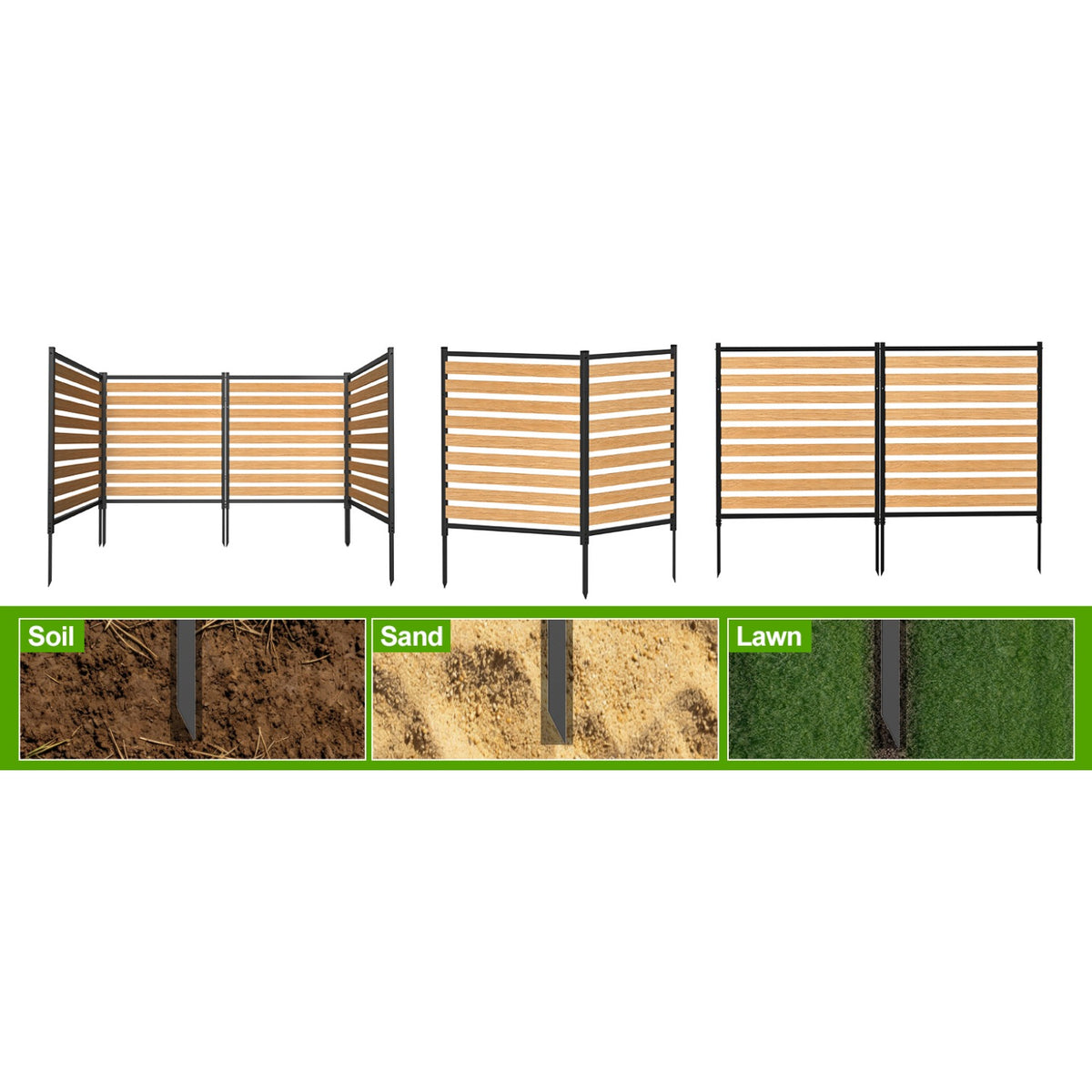 Metal Air Conditioner Fence 2 Panels - 40.27' W x 54.6' H Outdoor Privacy Screen, No Dig Wooden Privacy Screen for AC Unit, Trash Can, Pool Equipment, Yard Garden