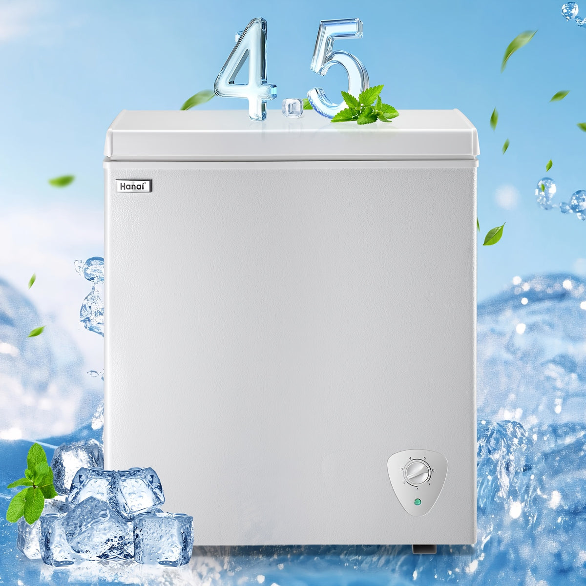 3.5/5.0 Cu. Ft Chest Freezer With Removable Storage Basket, Deep Freezer With 7 Adjustable Temperature Controls, Top Open Door Freezer Upright For Apartment Home