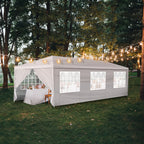 9X30' Outdoor Party Tent with 8 Removable Side Walls, Waterproof Canopy, Patio Wedding Pavilion, White, Suitable for Wedding, Gathering, Party, BBQ, Camping, Patio, Birthday Party, Graduation Ceremony