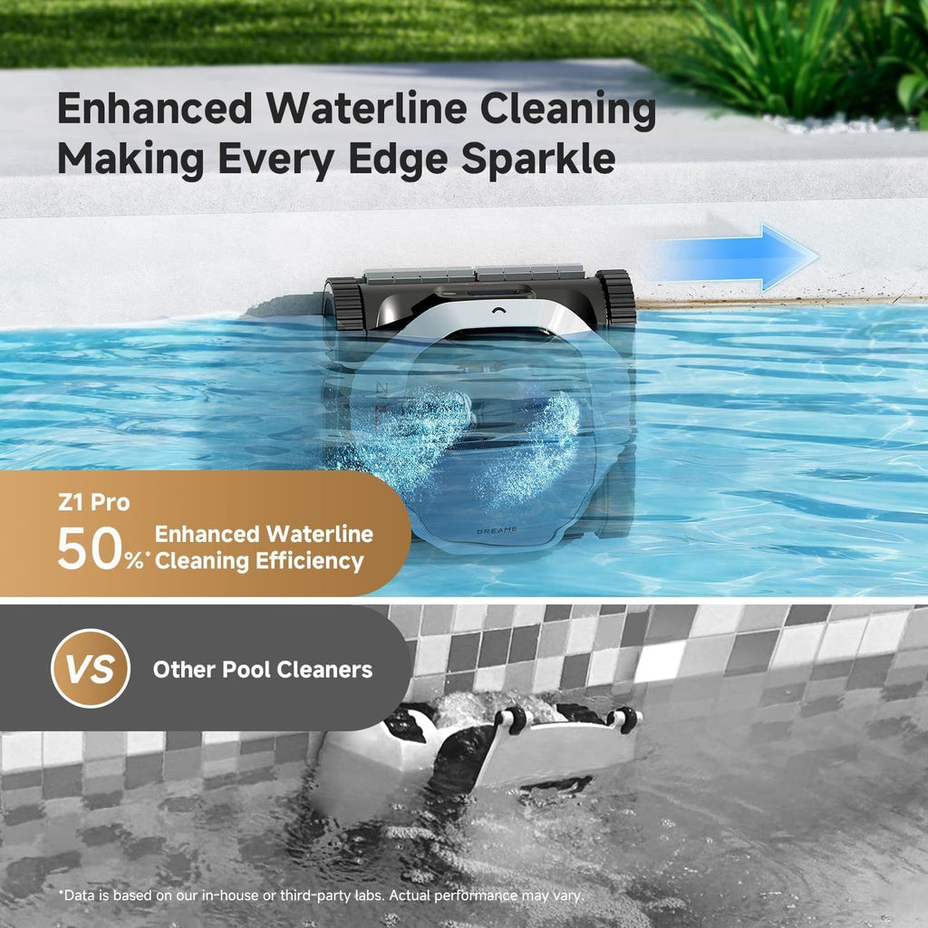 Dreame NEW Z1 Pro Cordless Robotic Pool Cleaner, LiFi Remote Control, 8000 GPH Suction, Waterline Horizontal Cleaning, Auto-Retrieval, Automatic Pool Vacuum for Above & In-Ground Pools, Upgraded Version