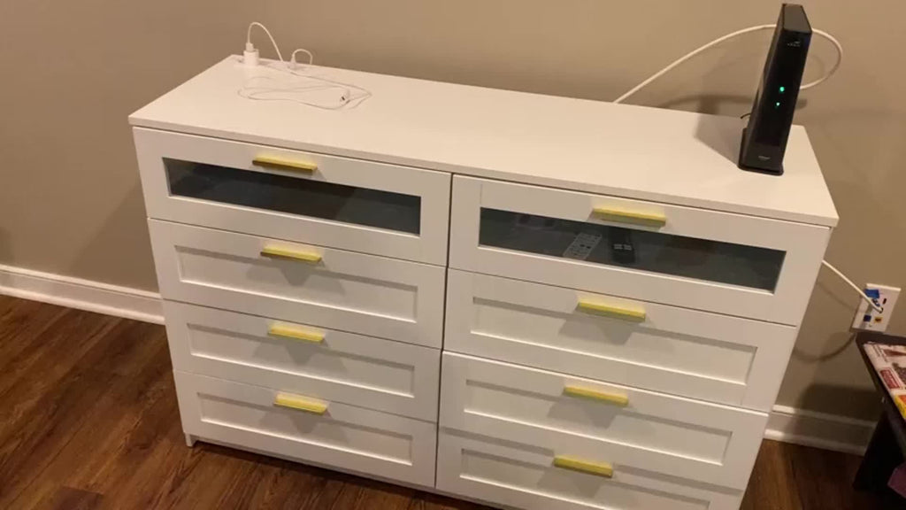 8-Drawer Dresser, Bedroom 8-Tier Drawer Dressing Table, Drawer Storage Cabinet with Power Outlet and LED Lights, Wardrobe Storage and Organization Function, Home Furniture, Living Room Furniture, Storage Drawer Units