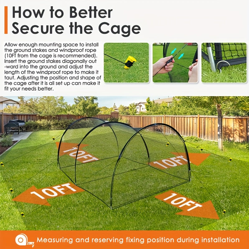 Baseball Batting Cage 20/30Ft for Backyard, Baseball Training Equipment Netting Cages, Golf Softball Baseball Nets for Batting with Frame And Net, Hitting And Pitching Practice