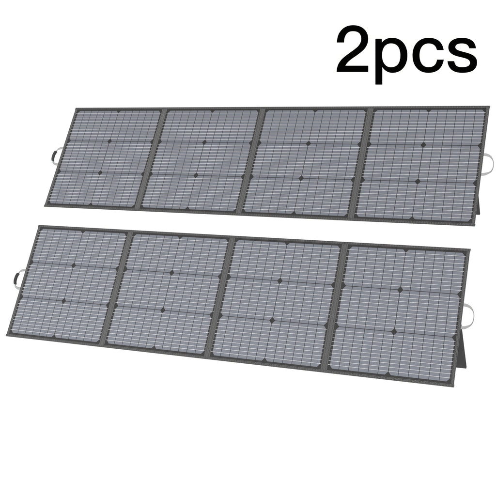 Portable Solar Panel Set — MHPOWOS 2-Piece 220W 40V Foldable Design for Power Stations, Camping and RV Use