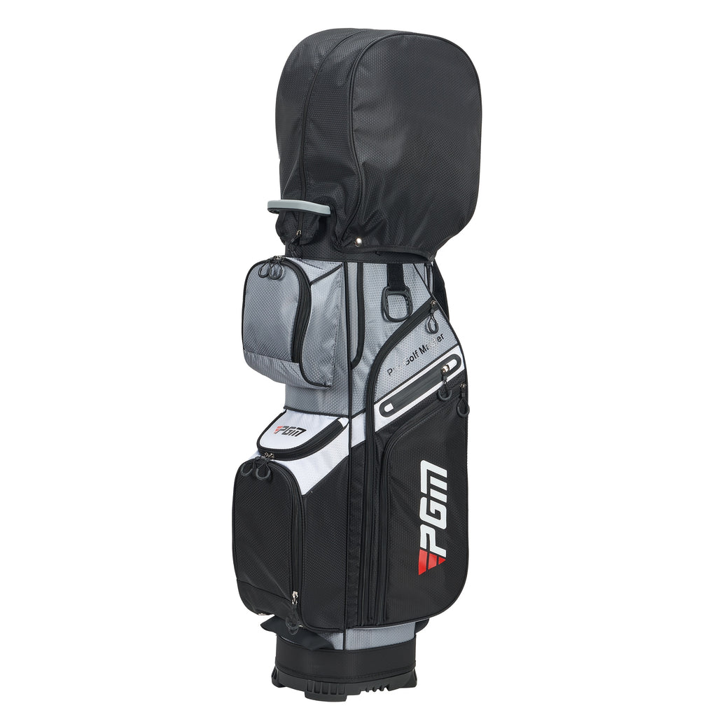 PGM Black Golf Cart Bag, 14 Way Silent Top Divider Premium Golf Bag with Ergonomic Handles & Rain Crove