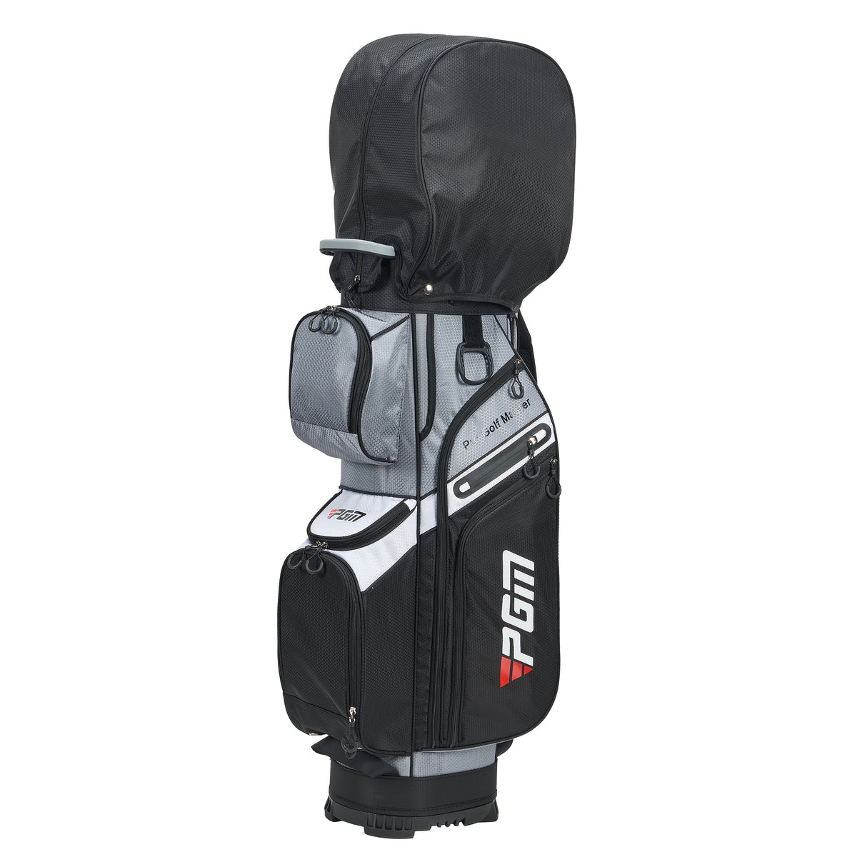 PGM Black Golf Cart Bag, 14 Way Silent Top Divider Premium Golf Bag with Ergonomic Handles & Rain Crove