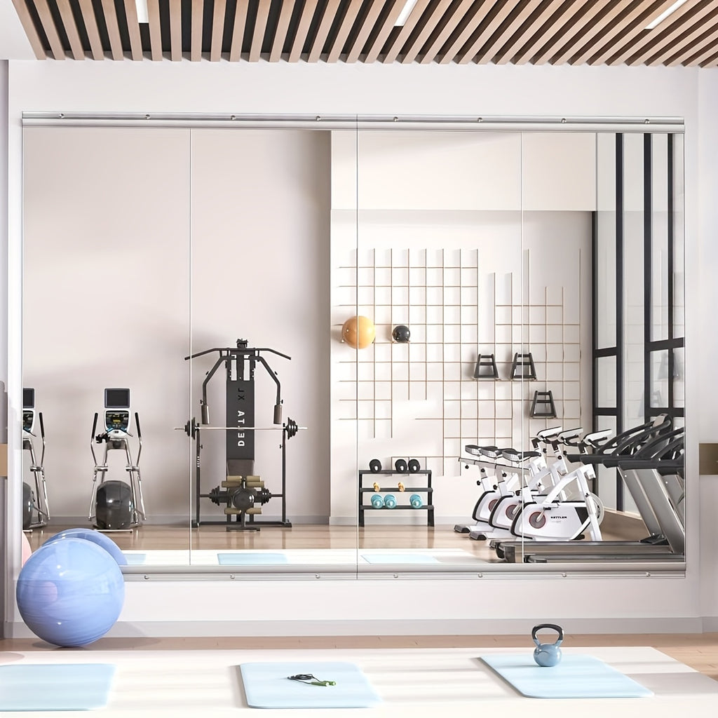 Hasipu Home Gym Mirror Large Full Body Mirror for Yoga, Large Wall Mirror Full Length for Fitness, Garage, Dance Studio, 0.16in Tempered Glass Frameless Mirror-1pc/2pcs/3pcs