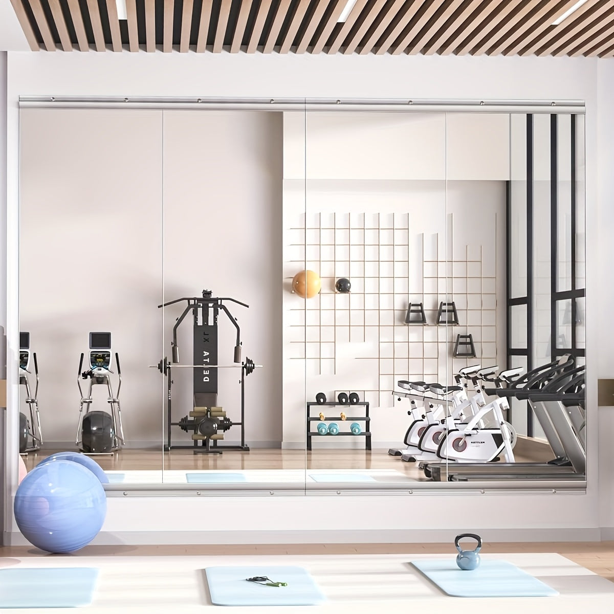 Hasipu Home Gym Mirror Large Full Body Mirror for Yoga, Large Wall Mirror Full Length for Fitness, Garage, Dance Studio, 0.16in Tempered Glass Frameless Mirror-1pc/2pcs/3pcs
