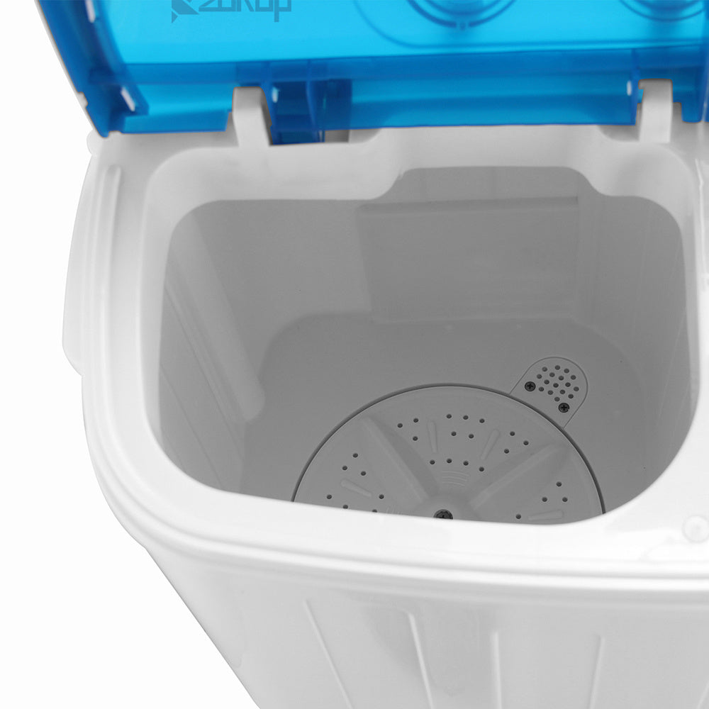 Portable Washing Machine - Compact Twin Tub Mini Washer & Spin Dryer Combo with Built-in Gravity Drain, 110V Electric Laundry Machine for Apartments, Dorms, RV, Camping - Energy Efficient, Quiet, Space Saving, No Installation Required, Quick Wash, Low Wat