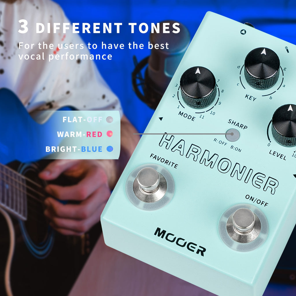 MOOER Autuner Vocal Effects Processor Is a Voice Pedal Designed for Pitch Correction, Reverb, And Delay, Suitable for Guitarists, Live Performances, And Streaming