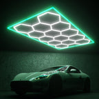 High-brightness LED Garage Light. Hexagonal Honeycomb Garage Light, Barber Shop Ceiling Light, Modern Design, Single Tube 850 Lumens, Framed LED Light Total 58650 Lumens