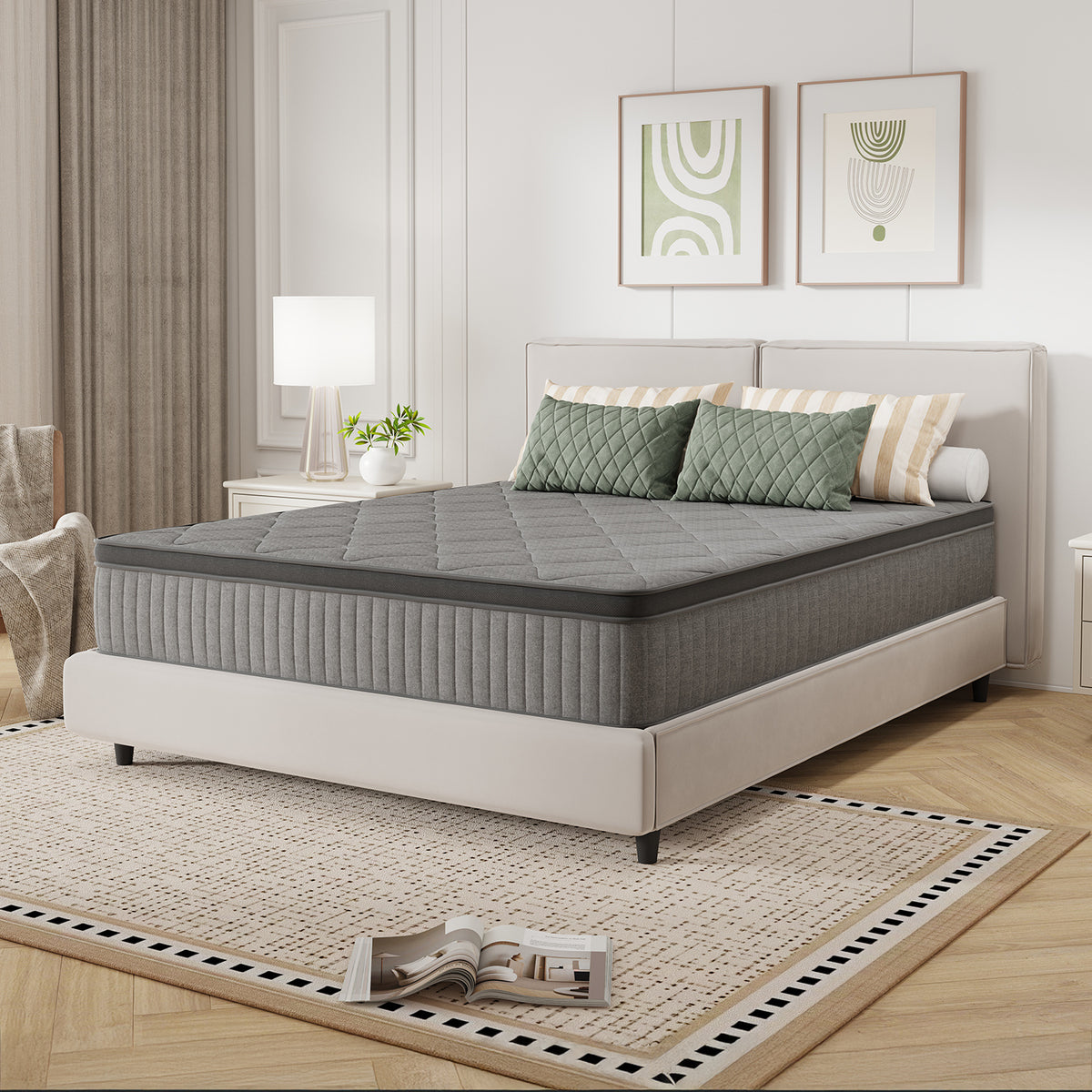 SweetNight 6/8/10/12/14 inch Memory Foam Hybrid Mattress With Pocket Springs, Twin Xl, Full, Queen, King, Sizes In A Box, Medium Firm, Mattresses For Support Comfort, Fiberglass-Free
