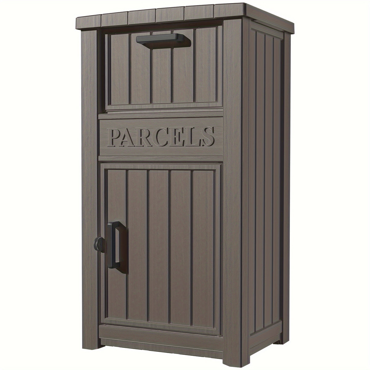 Secure Outdoor Package Delivery Box, Secure Parcel Drop Box With Lockable Flip - Anti-Sturdy Plastic Storage Solution For Porch, Garden Equipment, Camping Supplies, Ideal For Outdoor Storage, Box, Cabinet, Rack For Outdoor Storage