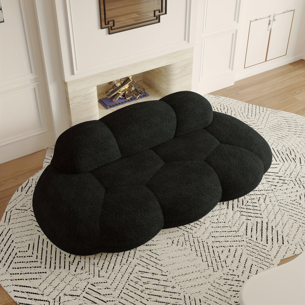 Cloud Shaped Couches for Living Room, Modern Comfy Compressed Sofa, Cloud Shaped Leisure Sofa, Upholstered Couch for Bedroom, Apartment, Small Space (No Installation Required)