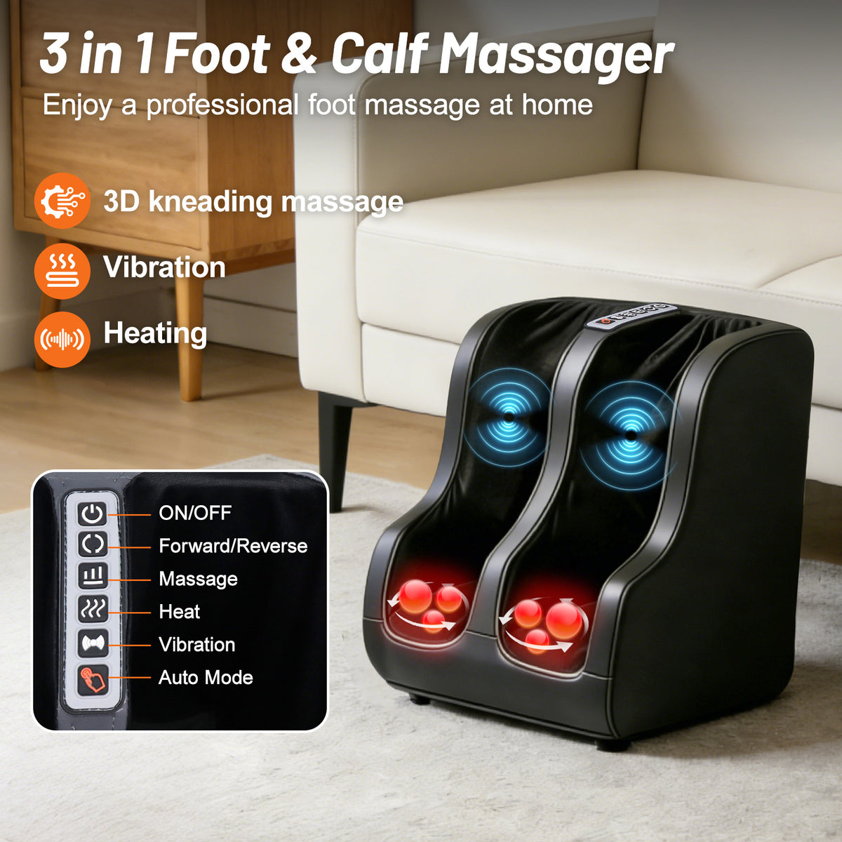 Full Body Shiatsu Massage Pad with 3D Deep Kneading Massage, 5 Modes, and Detachable Leg & Foot Massager, Ideal for Full-Body Relaxation at Home, Gym, Leisure, and Office