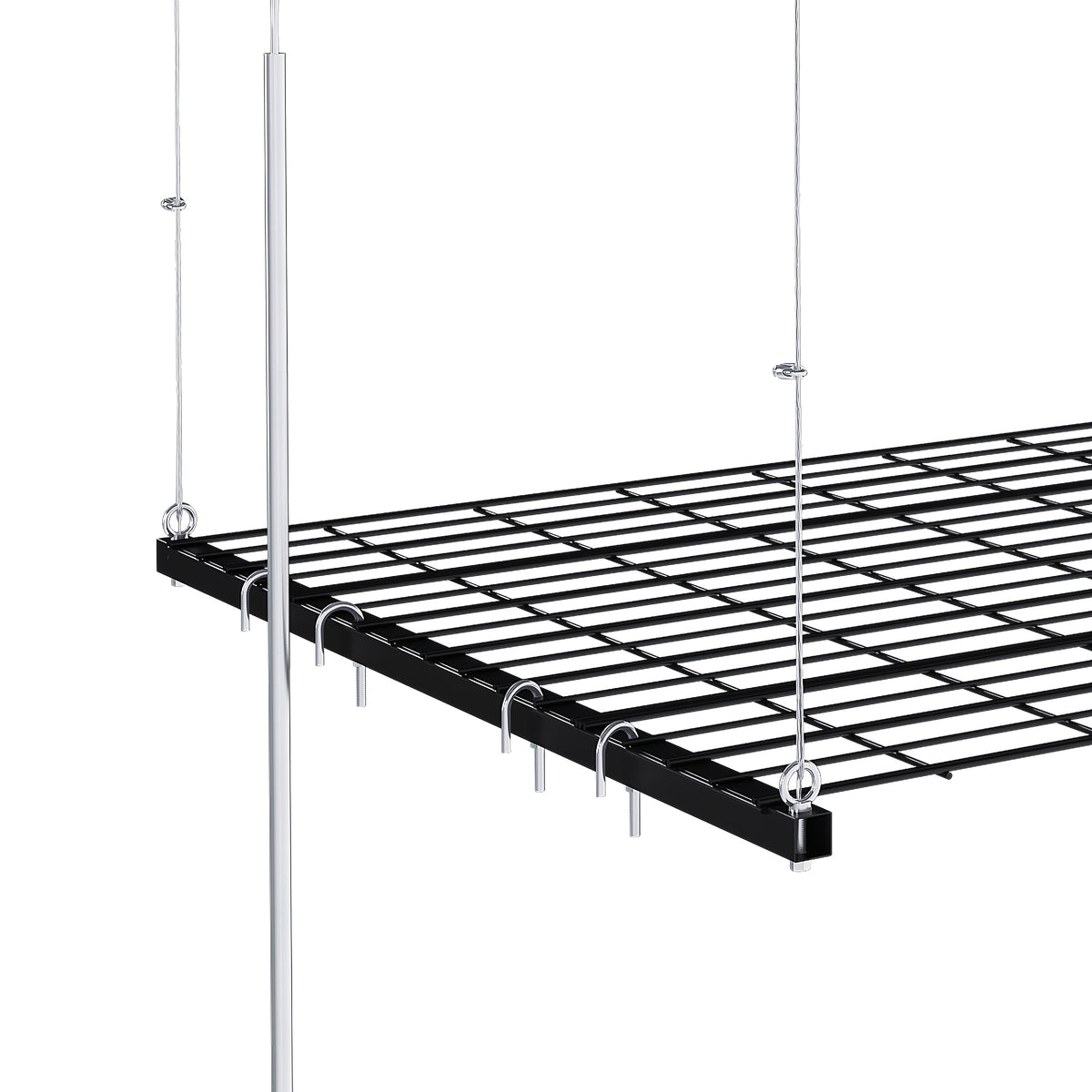 Heavy-Duty Overhead Garage Storage Rack Compatible for High Ceilings 10-12ft, 3x6ft All-Steel Shelving Unit with Safety Lock (Installation Required) - 270 Capacity Per Panel, Carbon Steel Construction for Attic, Workshop, Garage - Space-Saving
