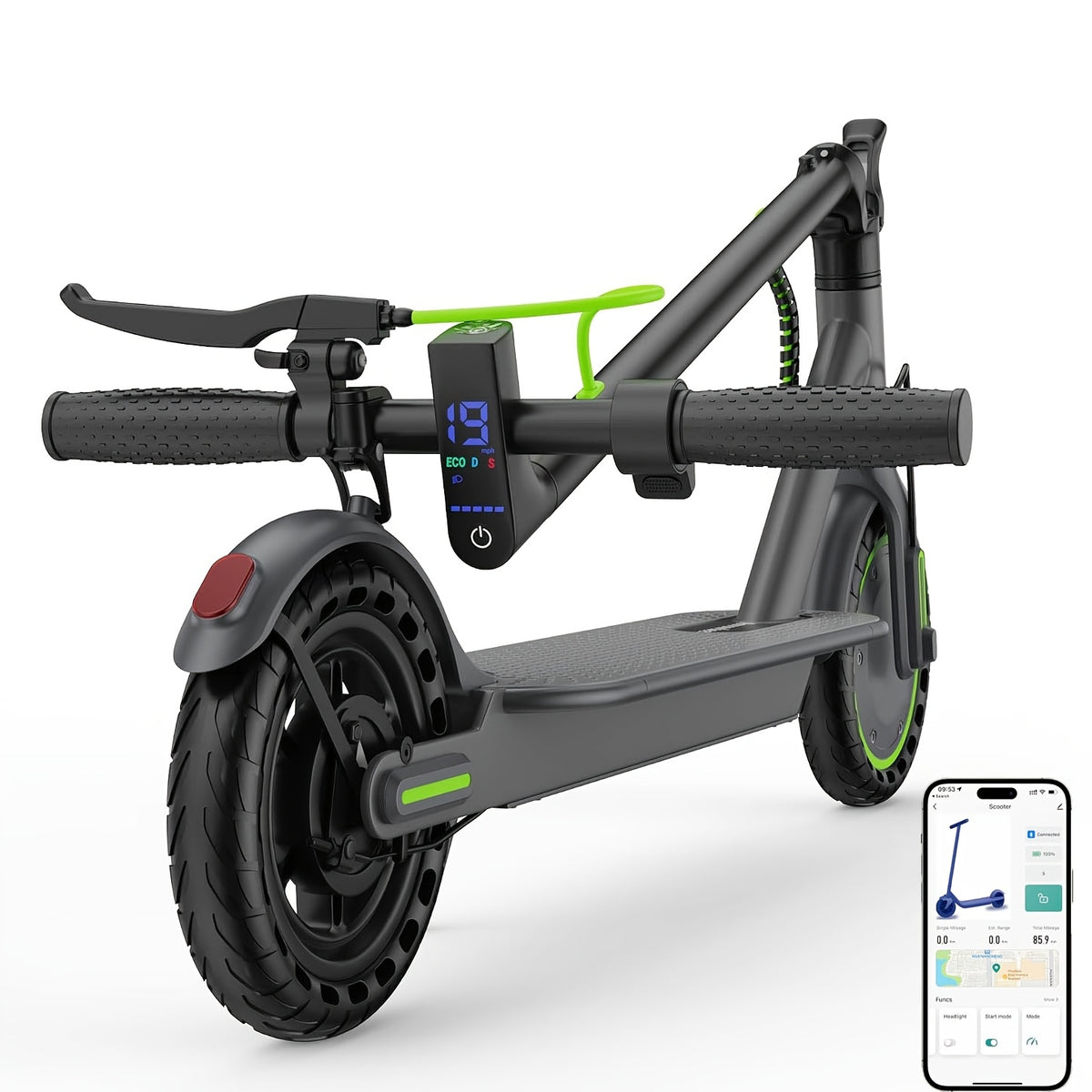 Foldable Electric Scooter for Adults, LADPED Commuter Model with Smart App and LCD Dashboard