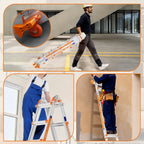 LEVELEVE 6-Step A Frame Step Ladder, Extension Ladder with Two Stabilizer Bars & Wheels, 330 Lbs Security Load Multi-Position Ladder for Stairs Home Indoor Outdoor Roof