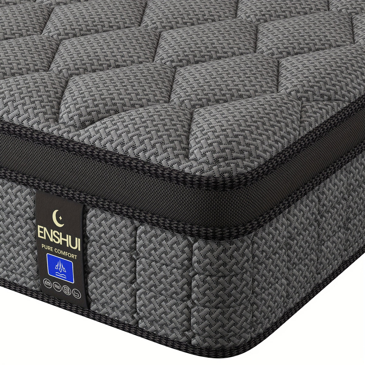12-Inch/14-Inch Queen Size Mattress, Deep Sleep Memory Foam Hybrid Euro Top Mattress - 7-Zone Design - Ideal Lumbar Support for Ultimate Comfort - Available in Twin, Full, Queen, And King Sizes