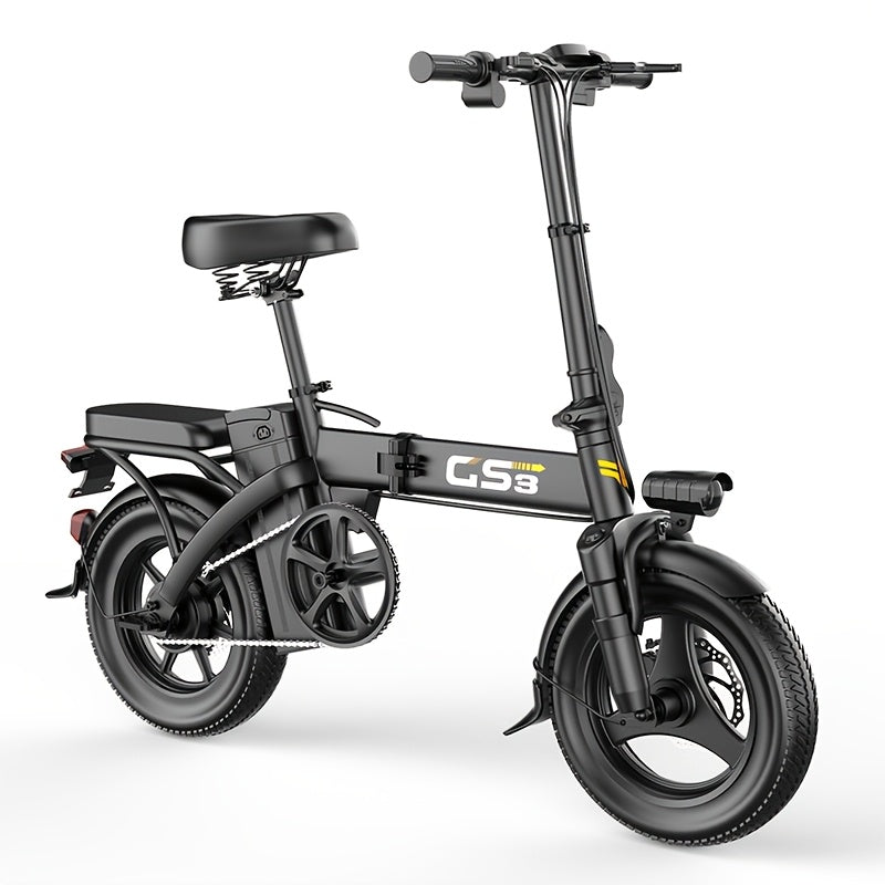 500W Electric Bike for Adults, 48V 10AH/15AH Removable Battery, Speed 15-20 Mph, Long Range 10-35 Miles, 14-Inch Foldable, LCD Display, Dual Disc Brakes, Super Suspension, Teen Gift, Adult E-Bike - Motorcycle
