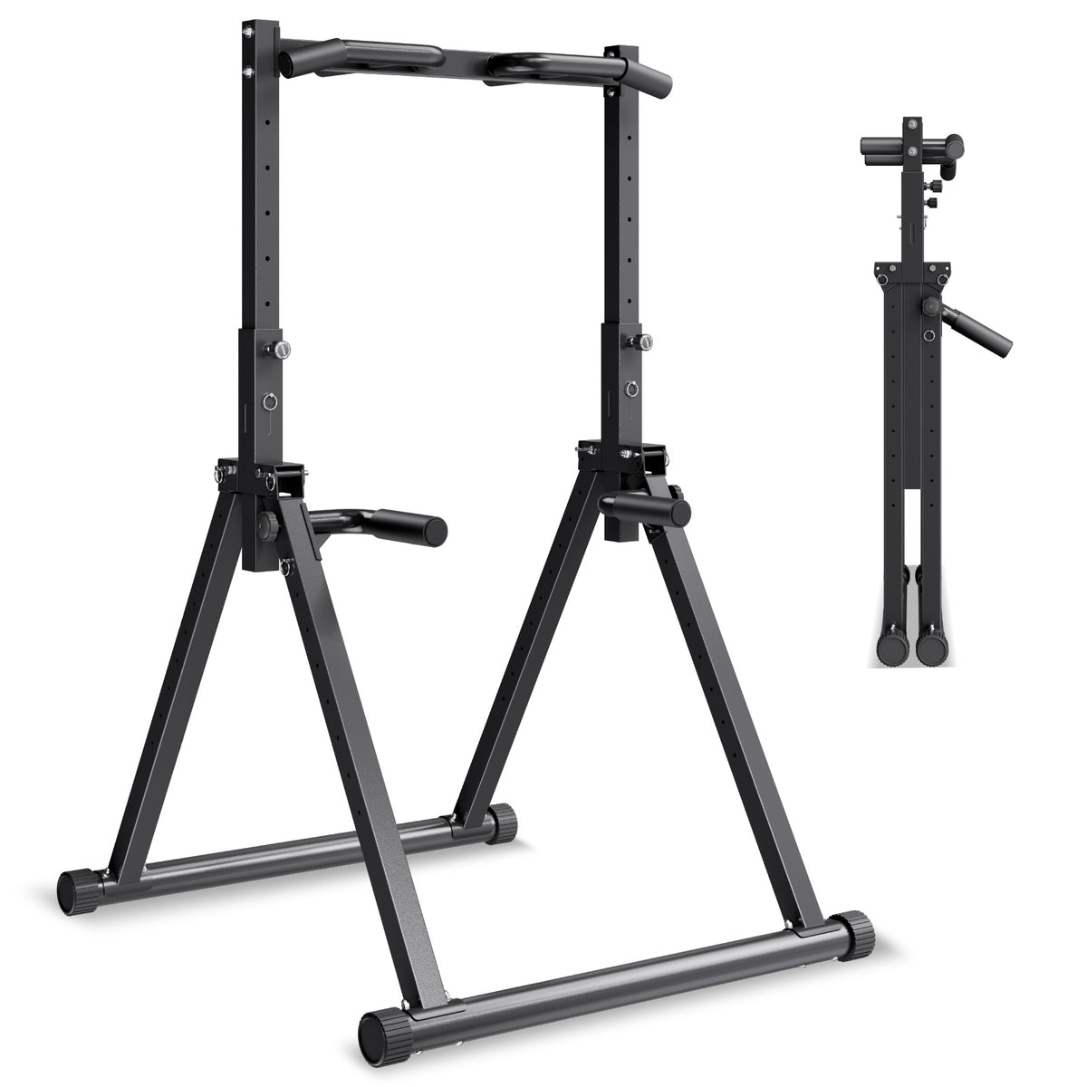 VEVOR Pull Up Bar, 330LBS Capacity Portable Pullup Bar Station, Pullup Bars Free Standing with Triangular Structure & Heavy-Duty Steel Tube, 9 Level Height Adjustment Gravity Fitness for Arms, Back