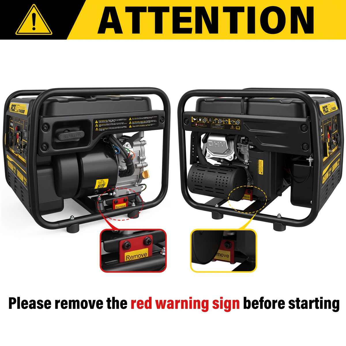Aceup Energy 4500W Inverter Gas Generator, 223CC 4-Stroke Portable Generator for RV Camping, Hurricane, Extreme Weather, Home Backup, High Power & Long Runtime, 4500W Peak, 3600W Rated